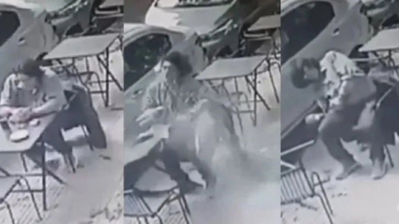 Palermo: un blindex cayó desde un departamento y golpeó a un hombre que comía en un bar