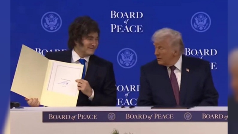 Javier Milei participó de la firma del Consejo de la Paz creado por Donald Trump