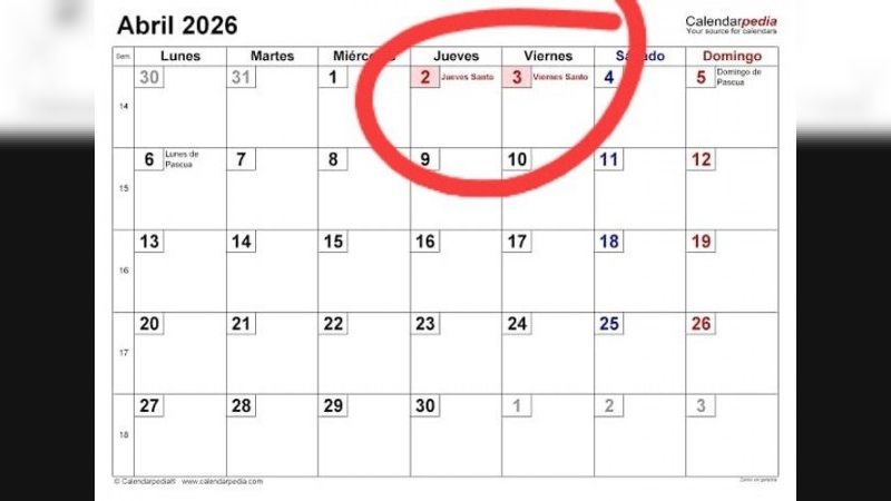 Cuándo es Semana Santa 2026: qué fin de semana largo se arma