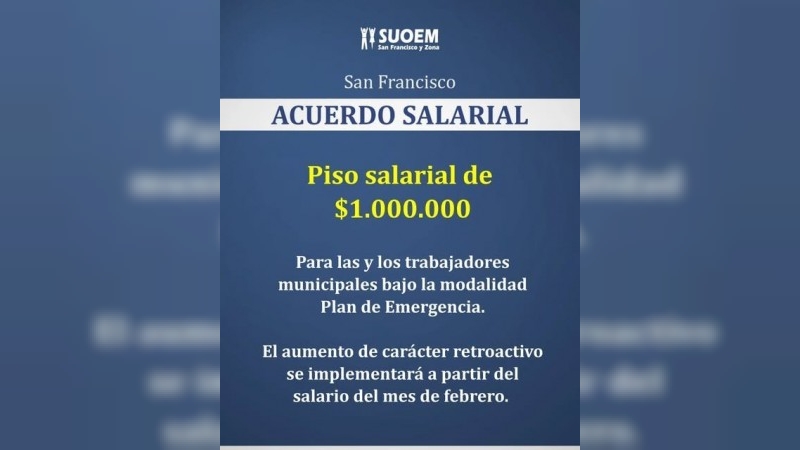 Trabajadores municipales alcanzaron un aumento salarial