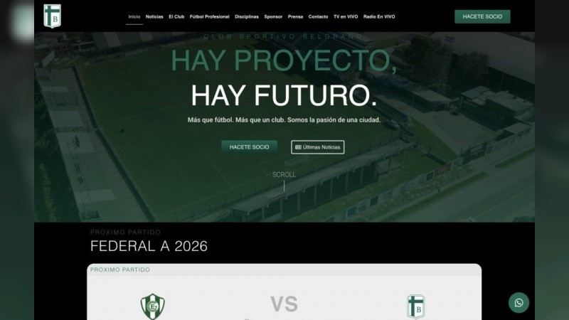Sportivo Belgrano lanzó su nueva página web