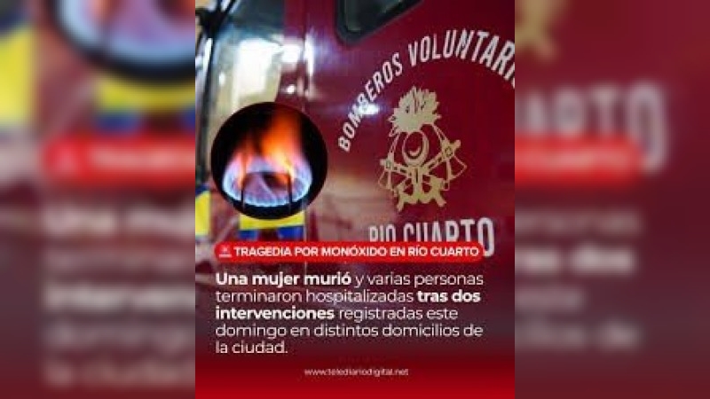 Una mujer murió por inhalación de monóxido de carbono en Río Cuarto