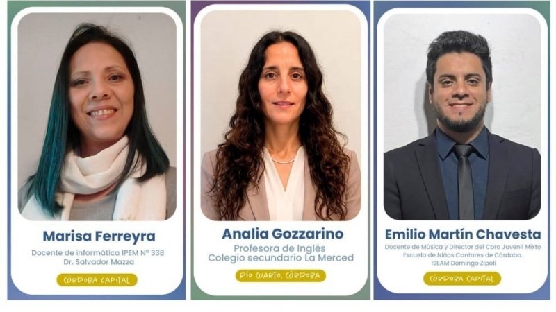 Tres docentes cordobeses fueron seleccionados entre los mejores educadores del país
