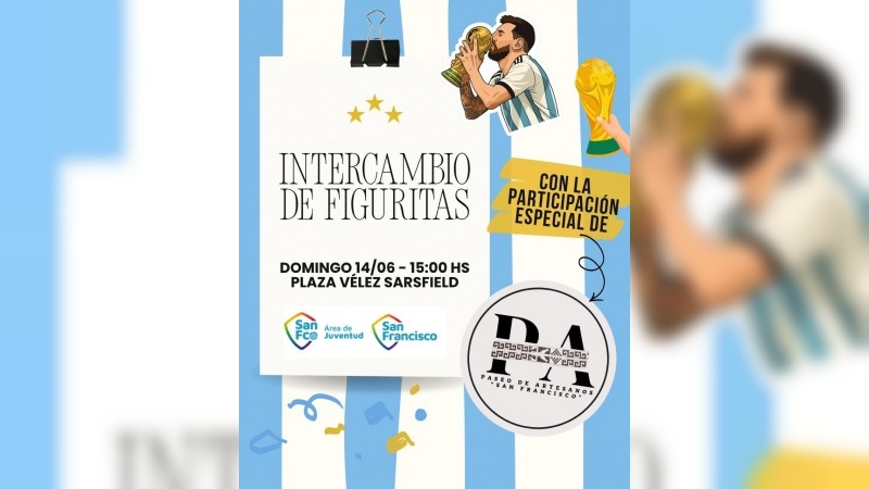 Convocan para el domingo a una nueva jornada de intercambio de figuritas del Mundial