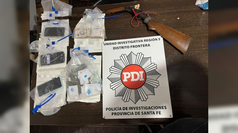 Frontera: PDI secuestró estupefacientes, celulares y un arma de fuego en una investigación interjurisdiccional