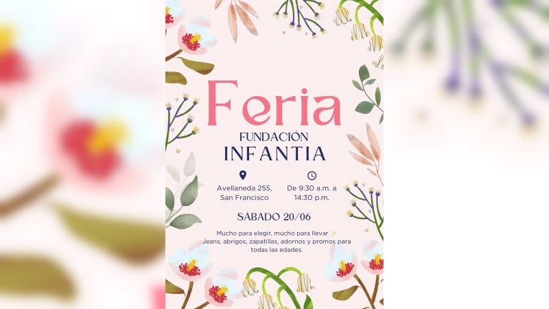 La Fundación Infantia realizará una nueva feria solidaria en San Francisco