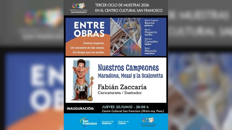 El Centro Cultural San Francisco inaugura un nuevo ciclo de muestras con arte, literatura, música y fútbol
